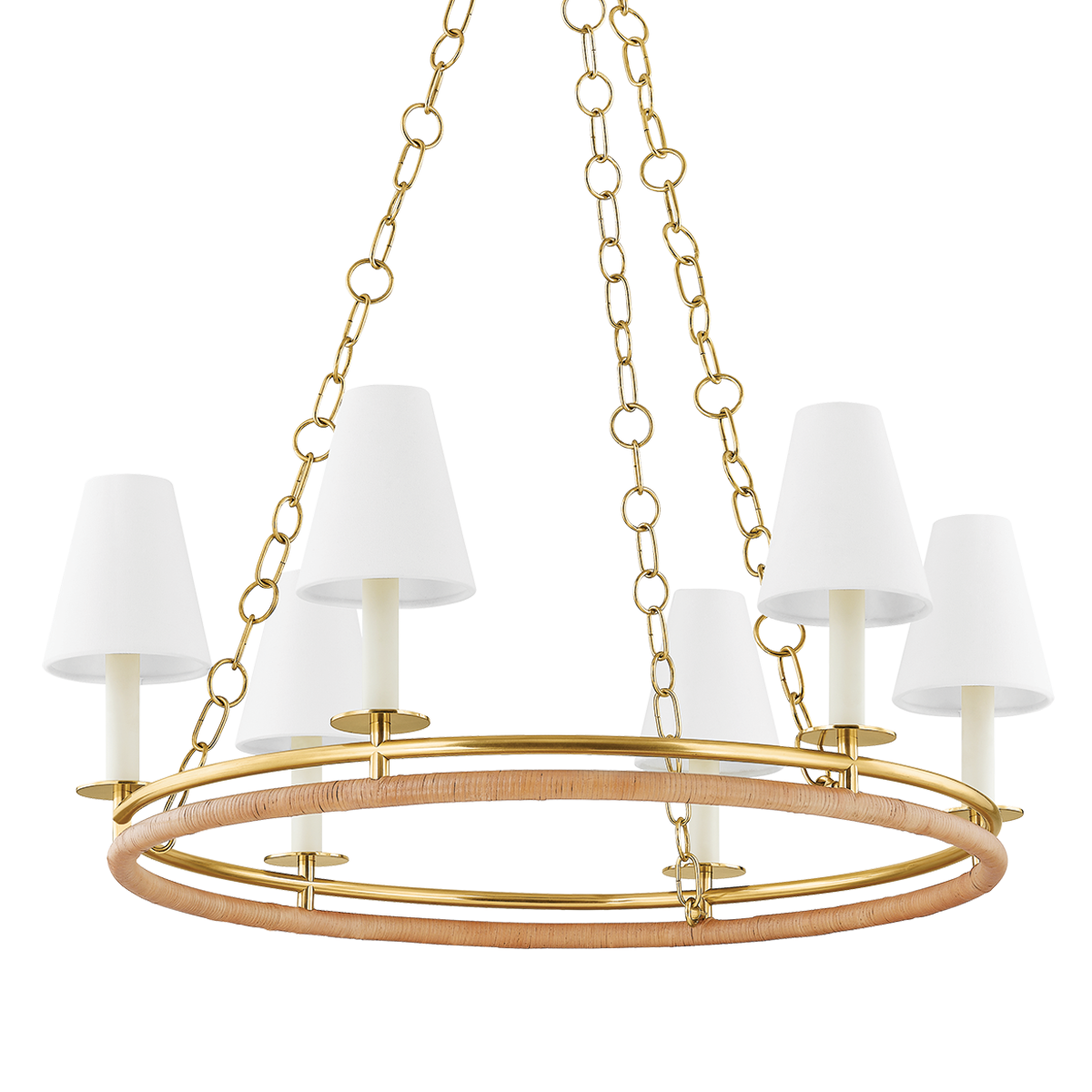 SWANTON CHANDELIER with AGED BRASS Finish