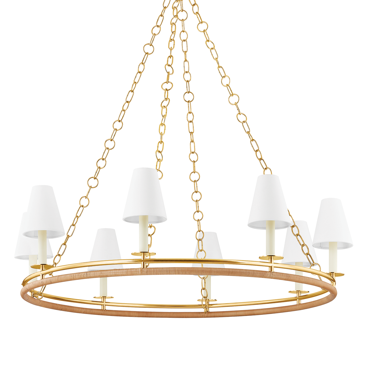 SWANTON CHANDELIER with AGED BRASS Finish