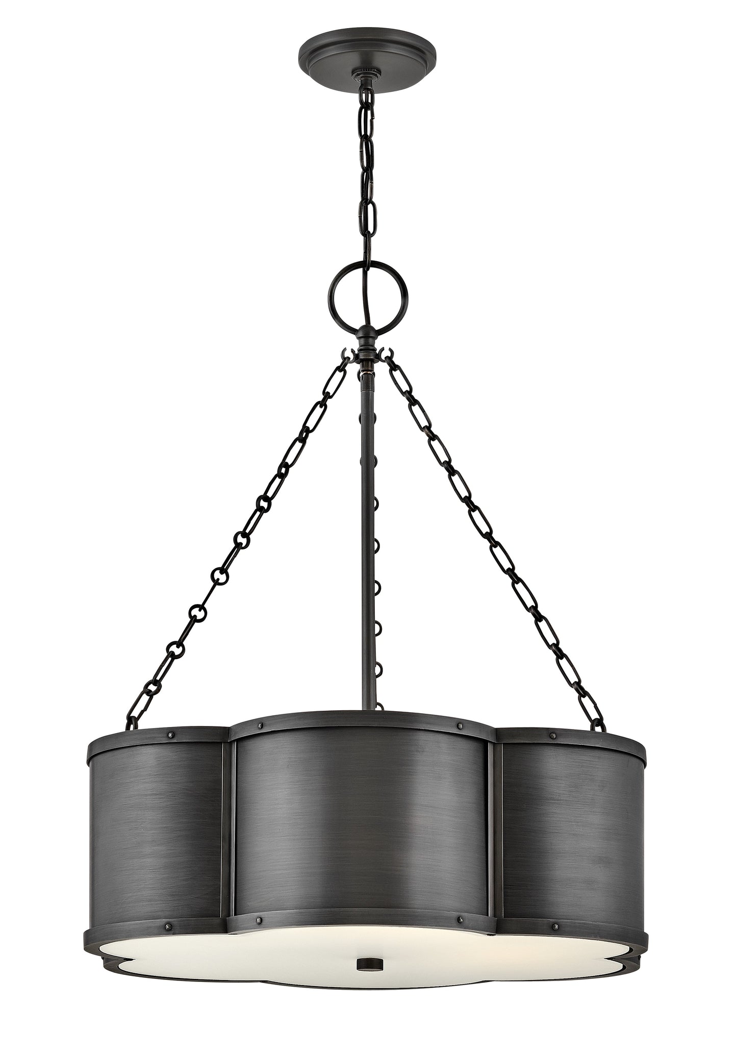 Chance Small Drum Chandelier In Black Finish