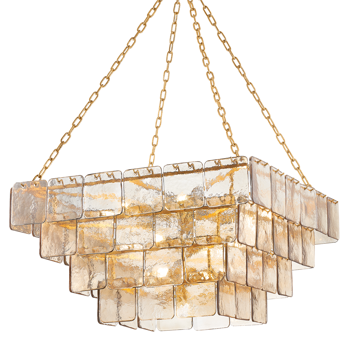 REGAL Chandelier In VINTAGE GOLD LEAF Finish