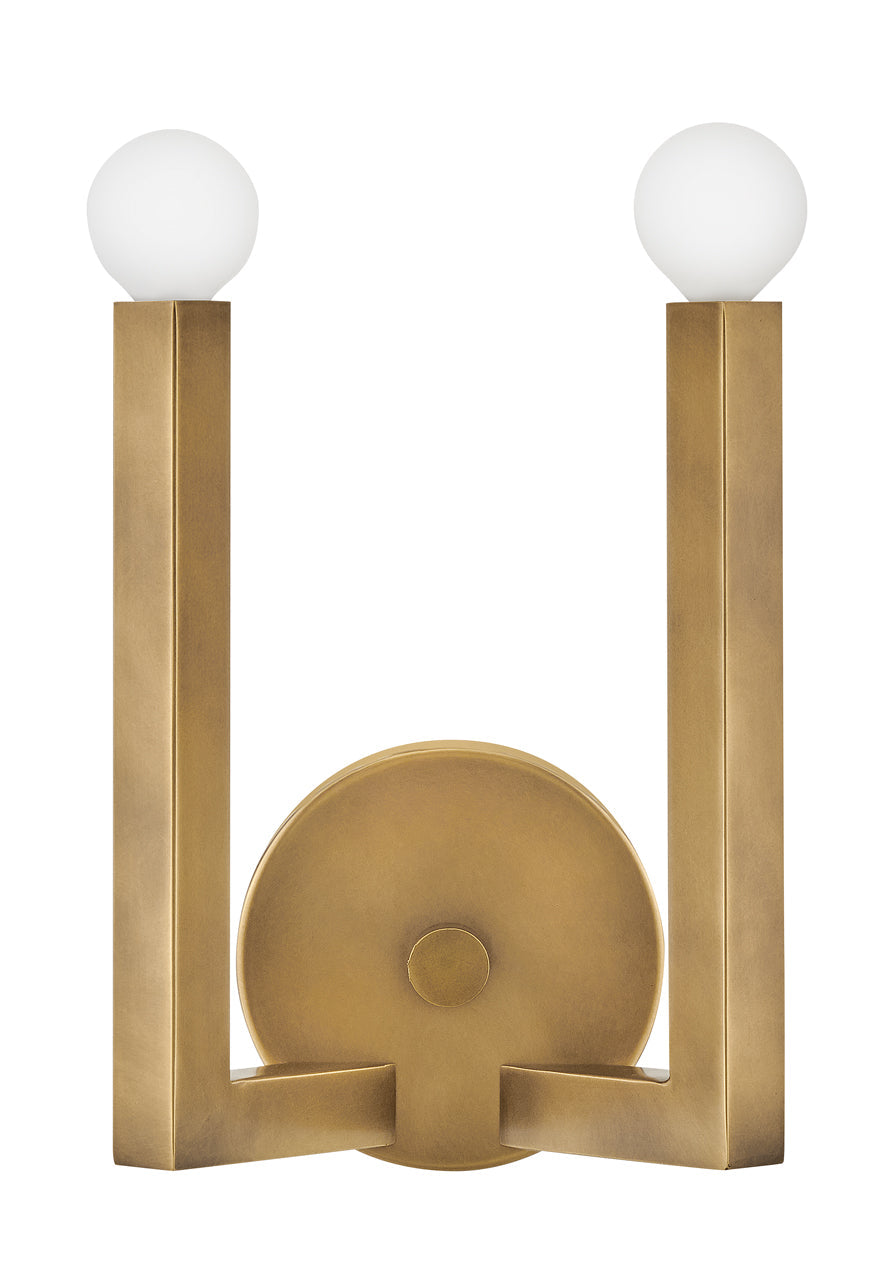 Ezra Medium Two Light Sconce In Light Brass Finish