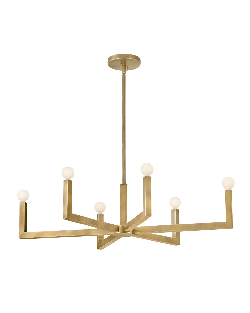 Ezra Small Six Light Linear In Light Brass Finish