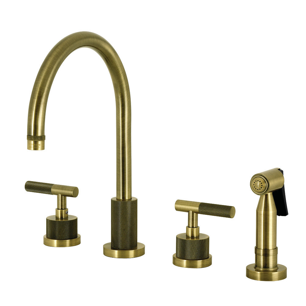 Convergent Widespread Kitchen Faucet in Antique Brass