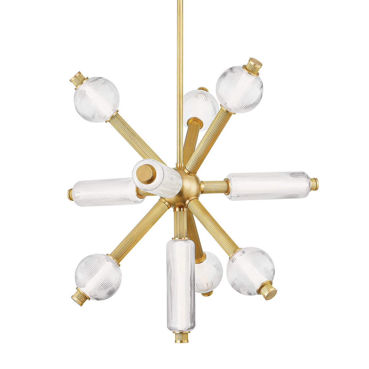ATOM Chandelier In Vintage Brass Finish