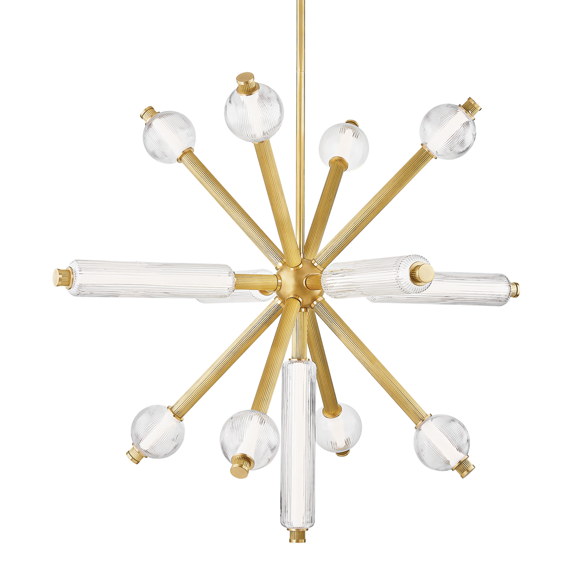 ATOM Chandelier In Vintage Brass Finish