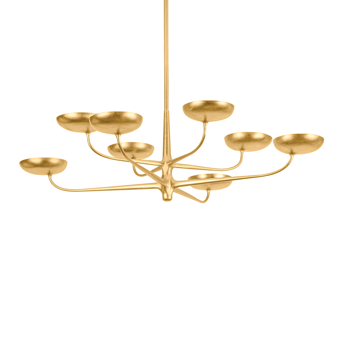 TAORMINA Chandelier with VINTAGE GOLD LEAF Finish