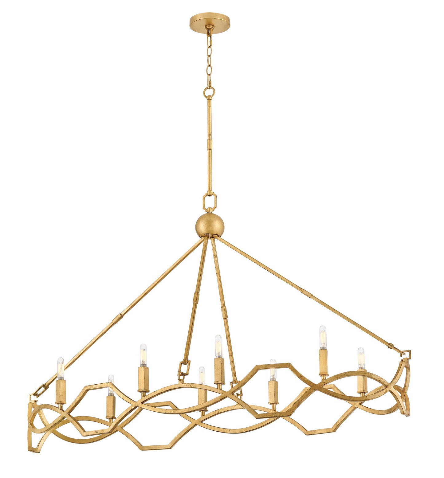 Leona Medium Eight Light Linear In Gold Finish