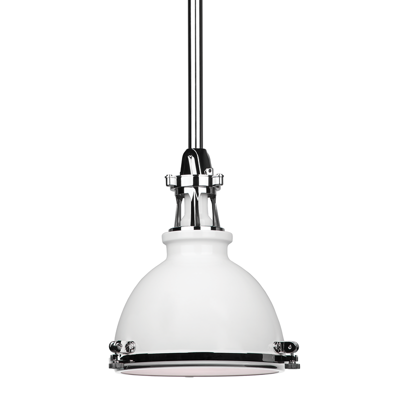 Massena Pendant with White/polished Nickel Combo Finish