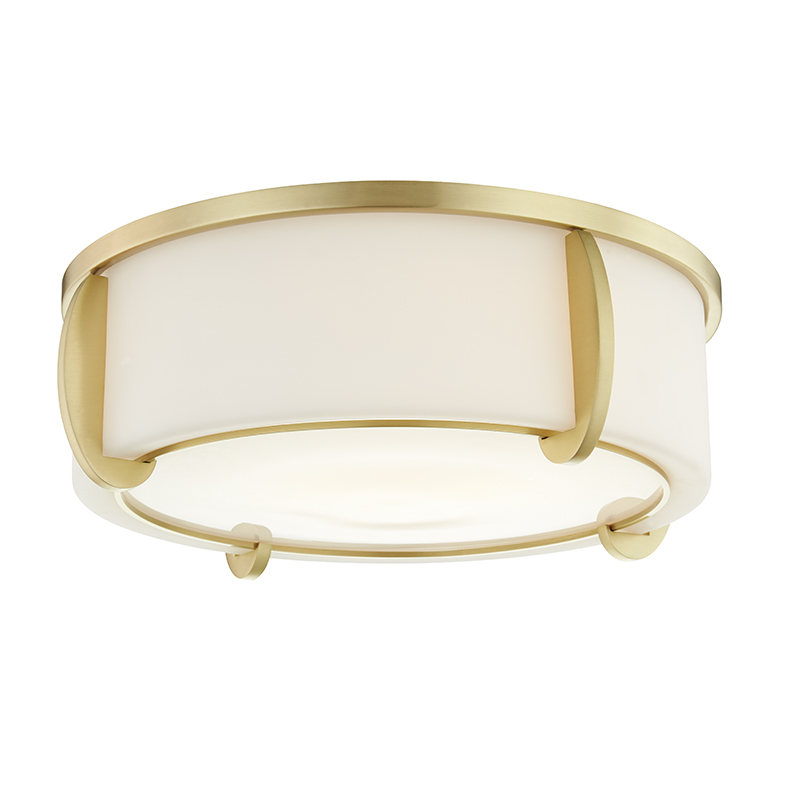 Talon Flush Mount with Aged Brass Finish
