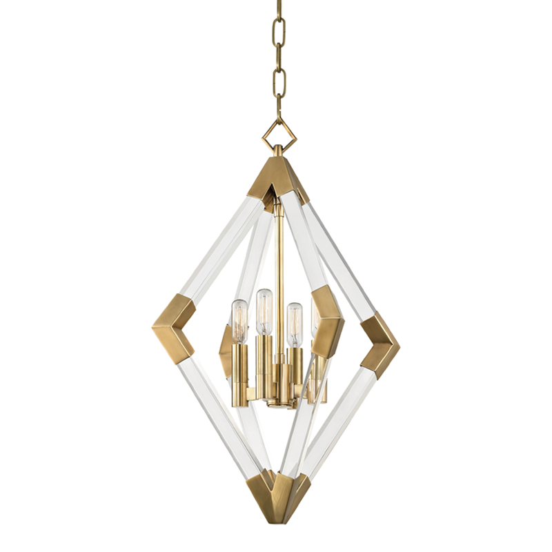 Lyons Pendant with Aged Brass Finish