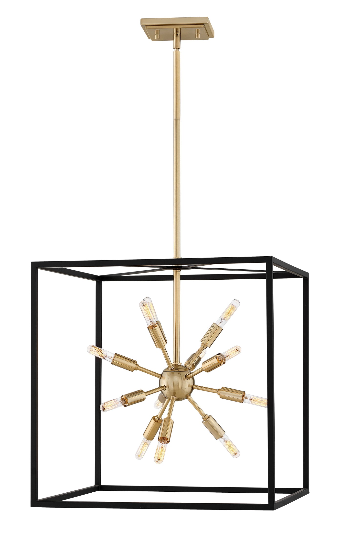 Aros Large Open Frame Pendant In Black Finish
