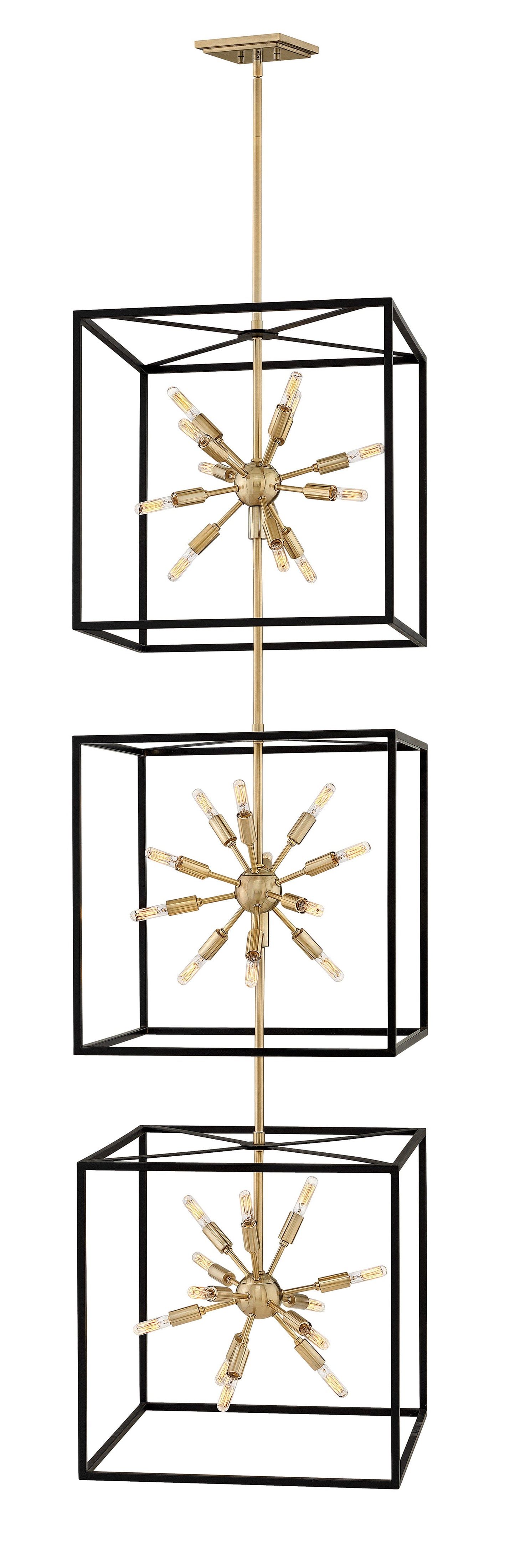 Aros Double XL Open Frame Pendant In Black Finish