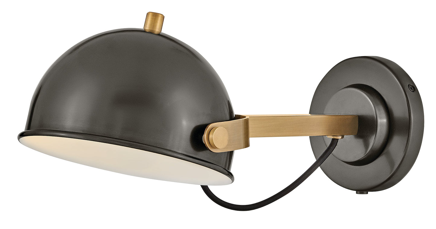 Spence Medium Adjustable Single Light Sconce In Black Finish