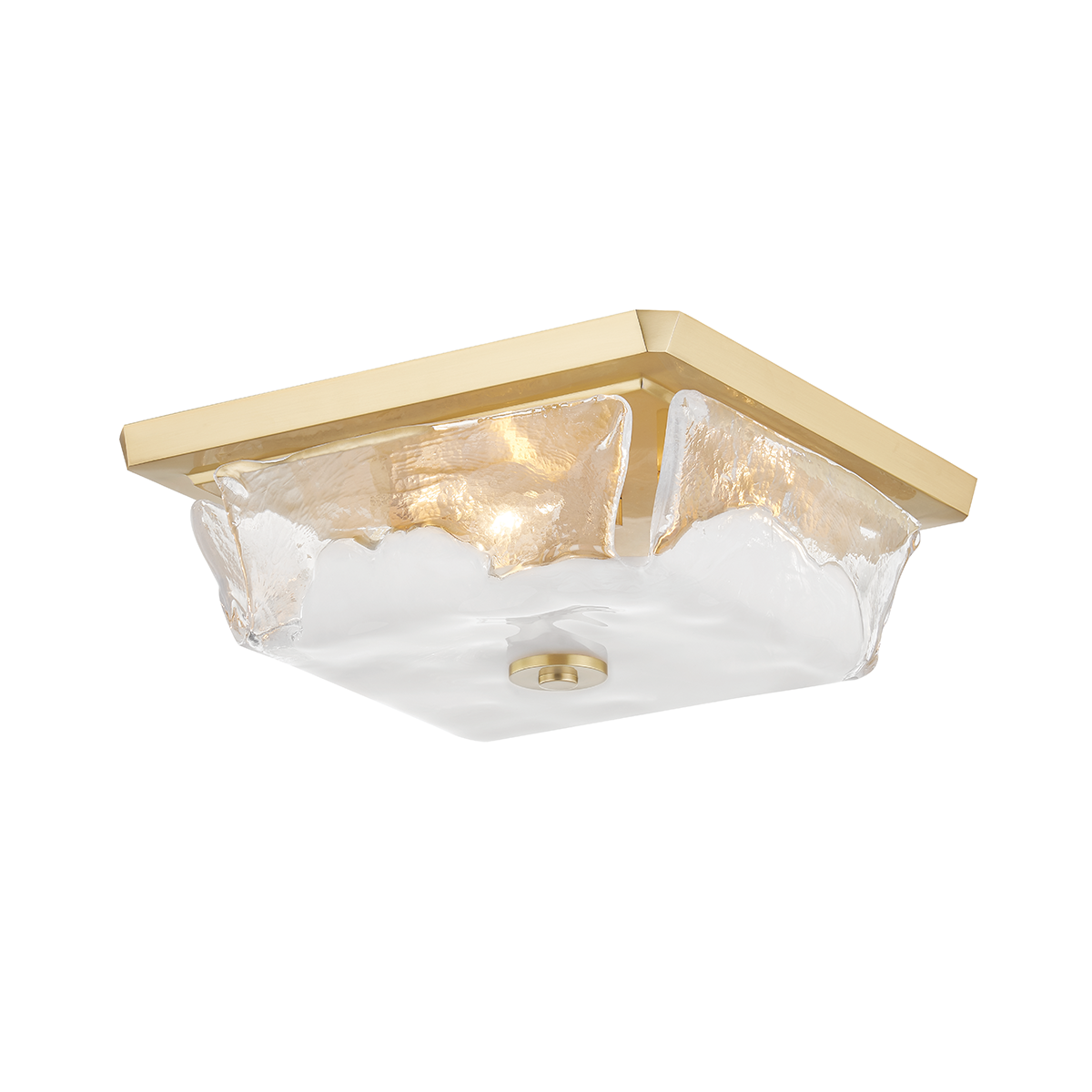 Hines Flush Mount with Aged Brass Finish