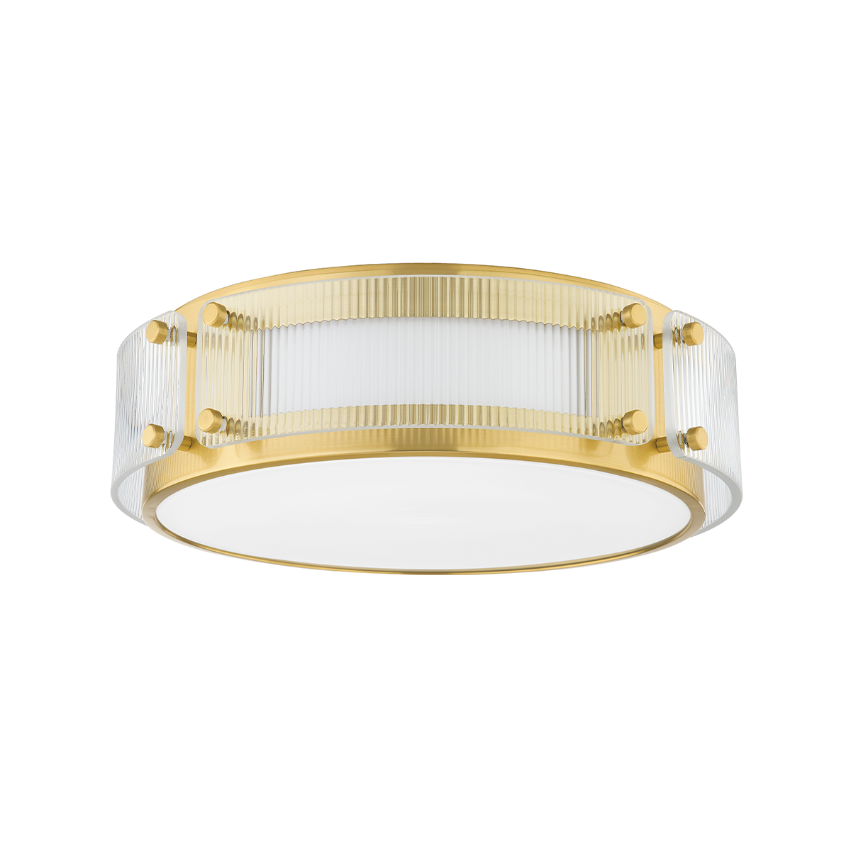 CLIFFORD Flush Mount with Aged Brass Finish