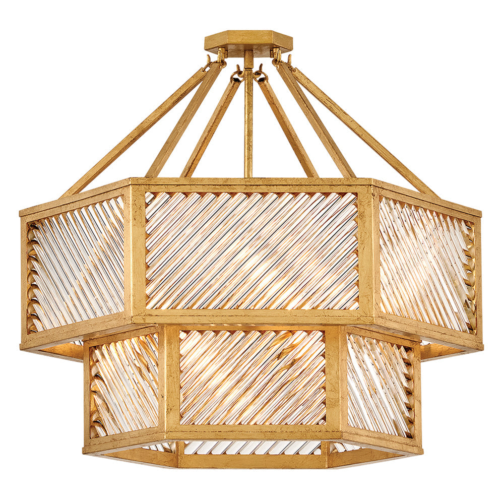 Sura Medium Convertible Chandelier In Gold Finish