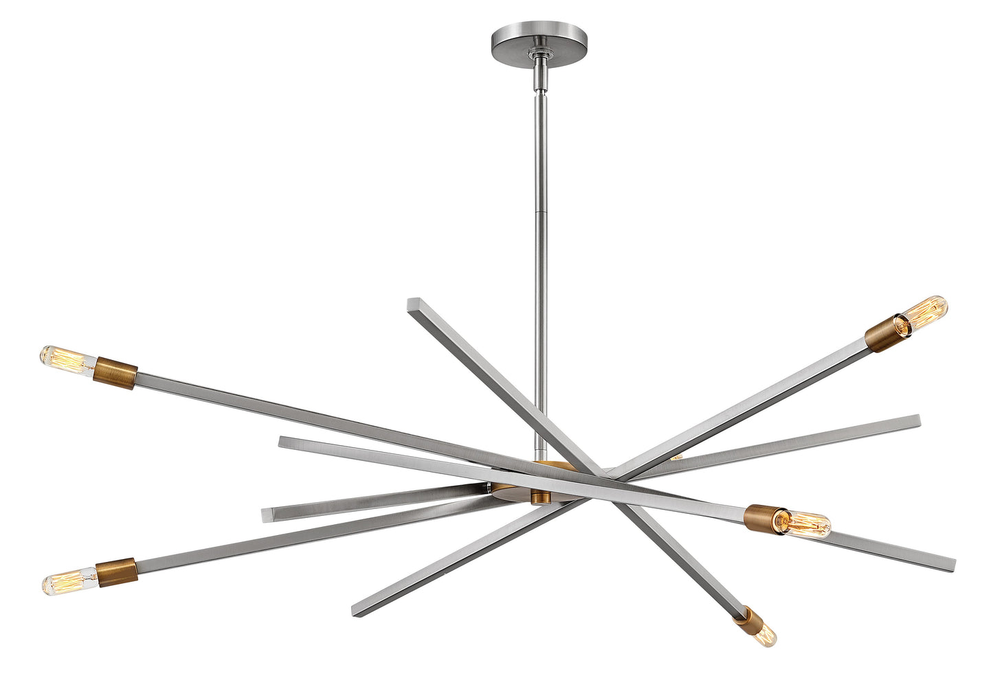 Archer Large Adjustable Single Tier Chandelier In Brushed Nickel Finish