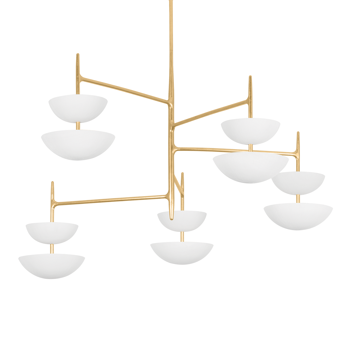 EVANDER Chandelier In VINTAGE GOLD LEAF/GESSO WHITE Finish