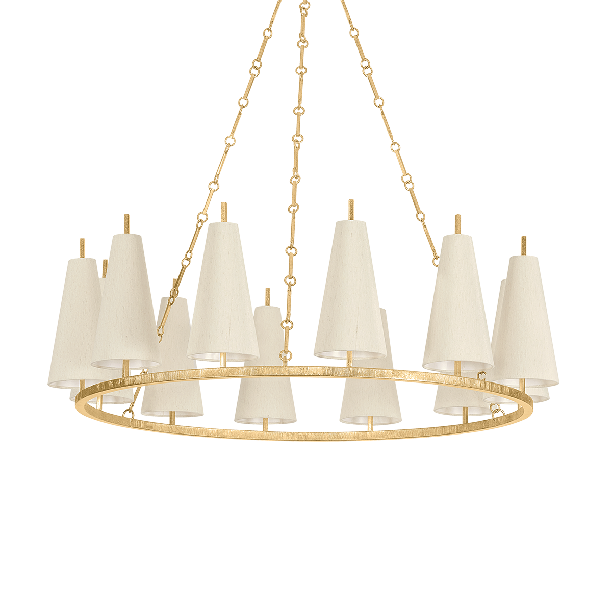 TIRANA Chandelier In Vintage Gold Leaf Finish