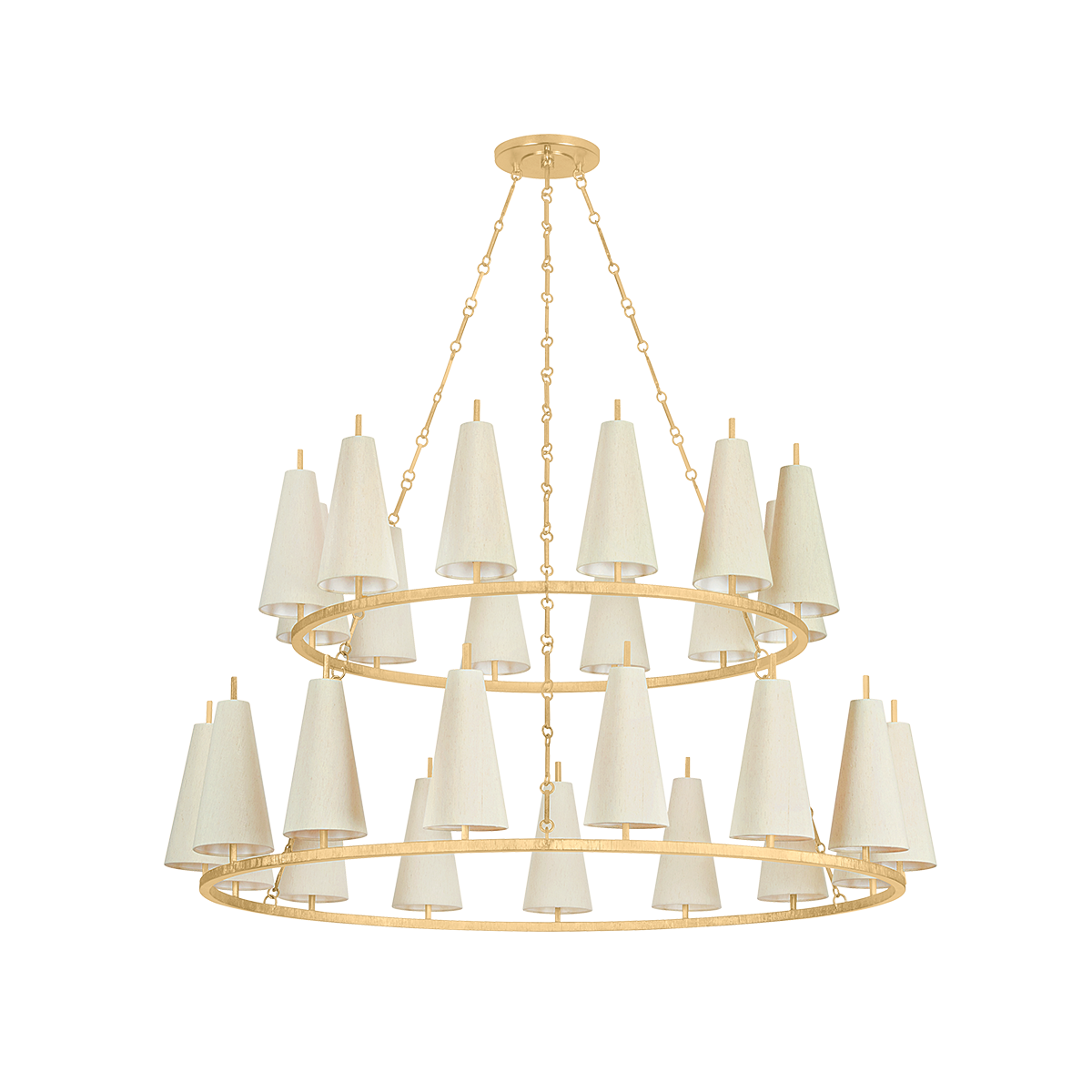 TIRANA Chandelier In Vintage Gold Leaf Finish