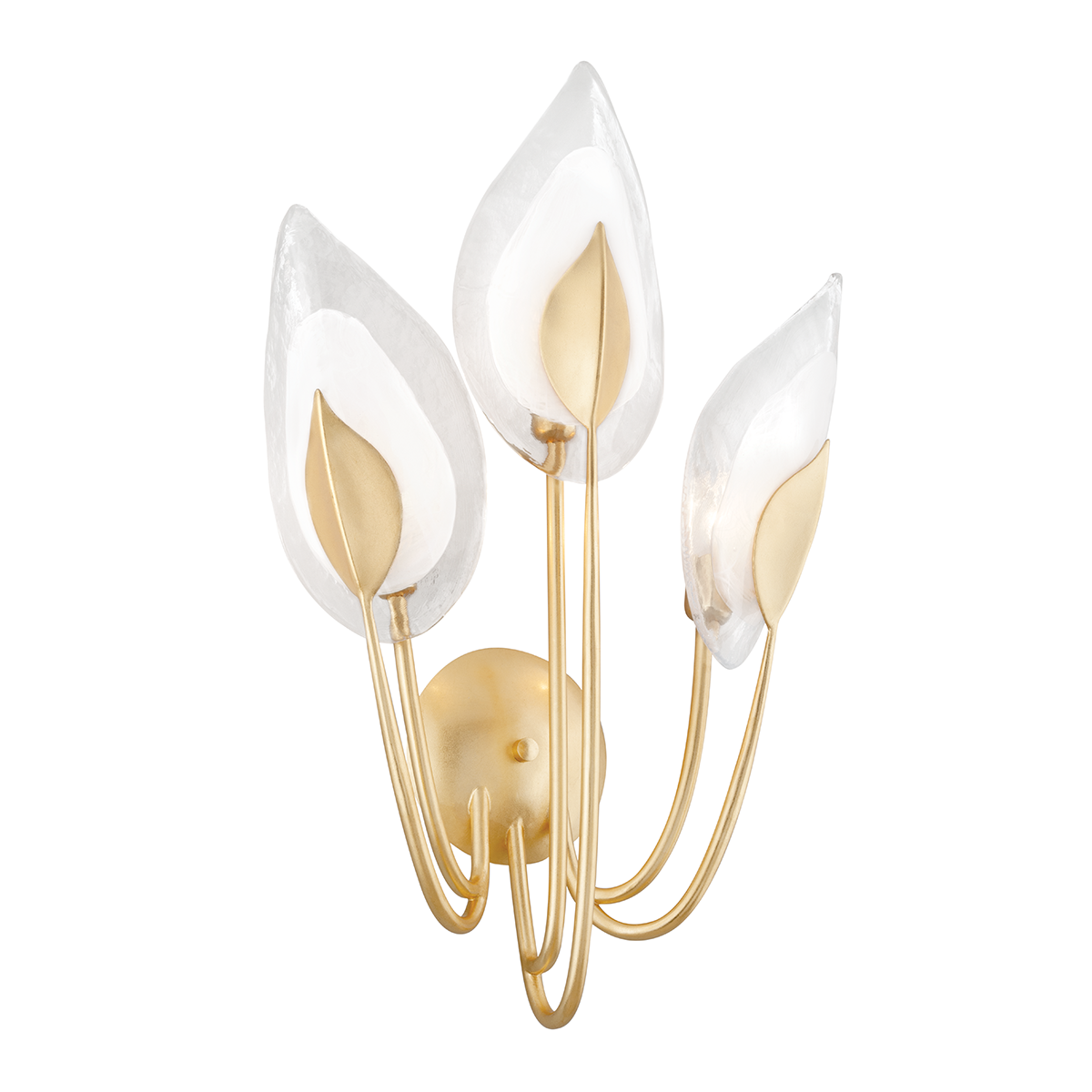 Blossom Wall Sconce with Gold Leaf Finish