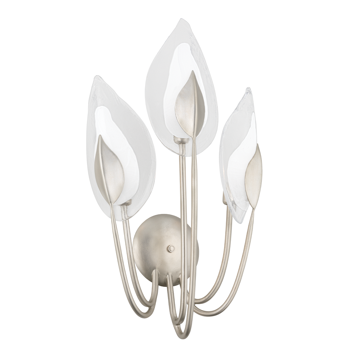 Blossom Wall Sconce with Silver Leaf Finish