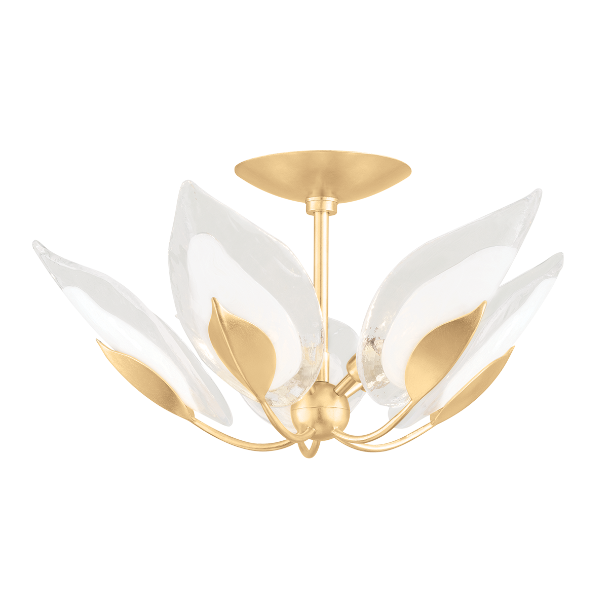 Blossom Semi Flush with Gold Leaf Finish