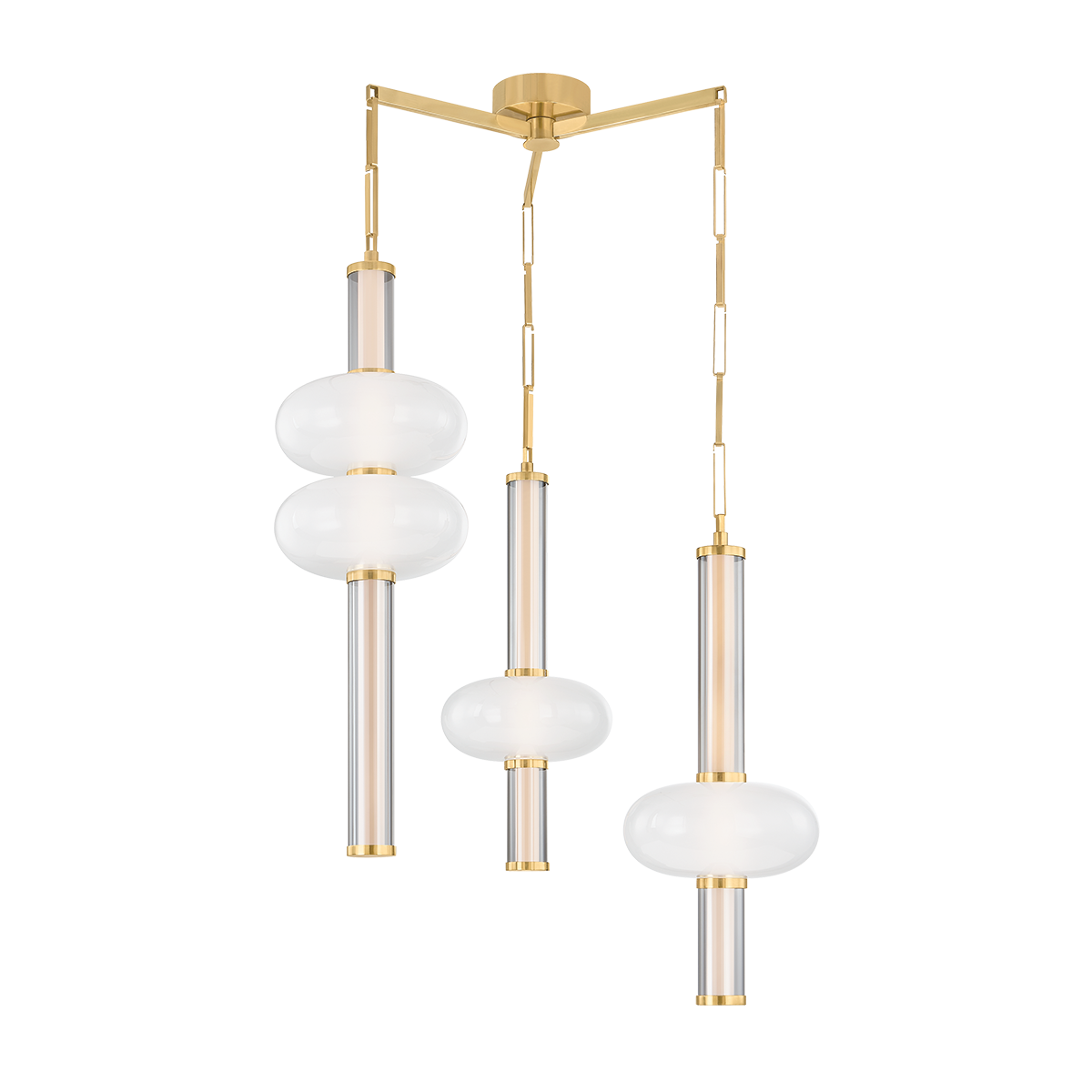 CORBIN Chandelier In Vintage Brass Finish