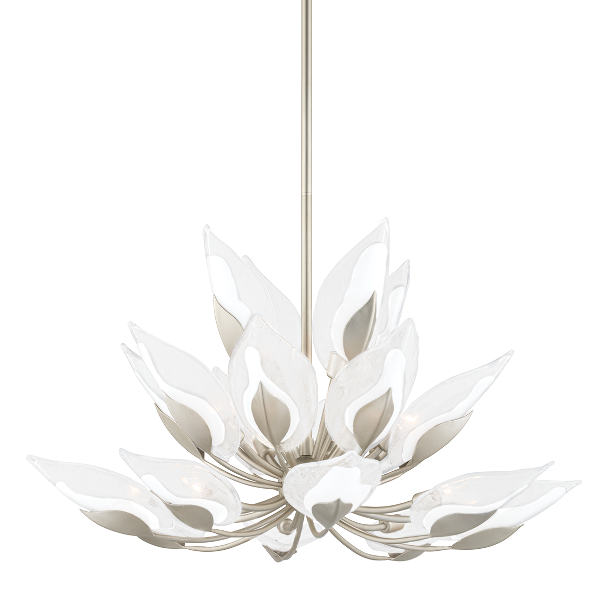 Blossom Chandelier with Silver Leaf Finish