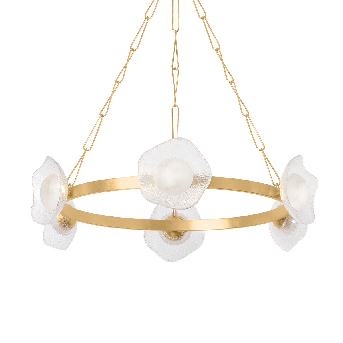 ALMANDINE Chandelier In Vintage Gold Leaf Finish