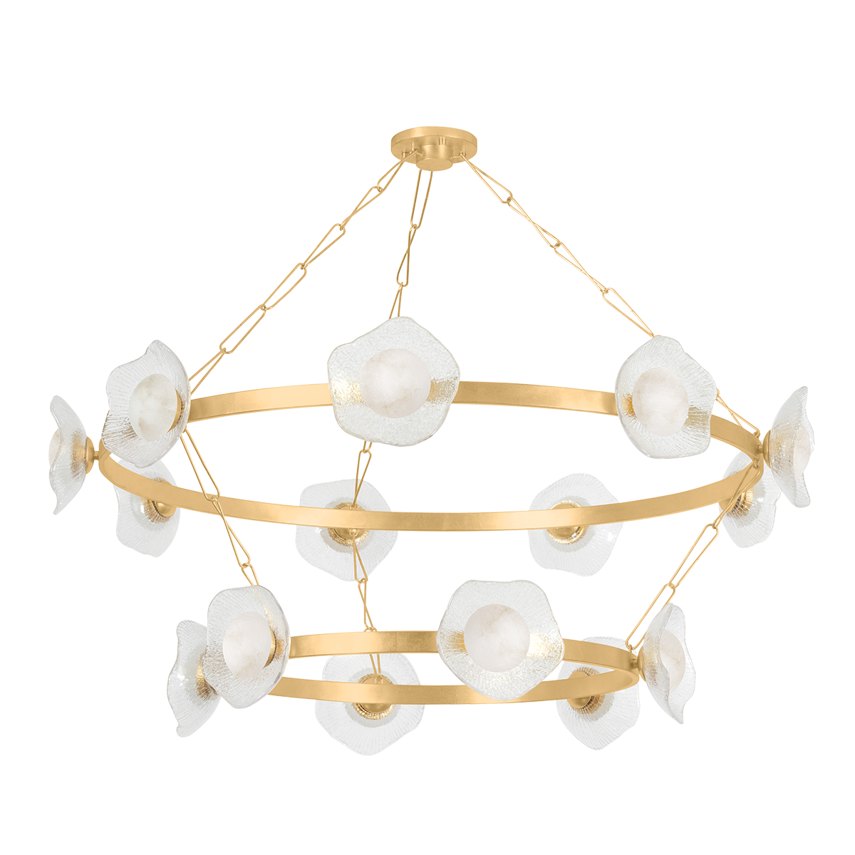 ALMANDINE Chandelier In Vintage Gold Leaf Finish