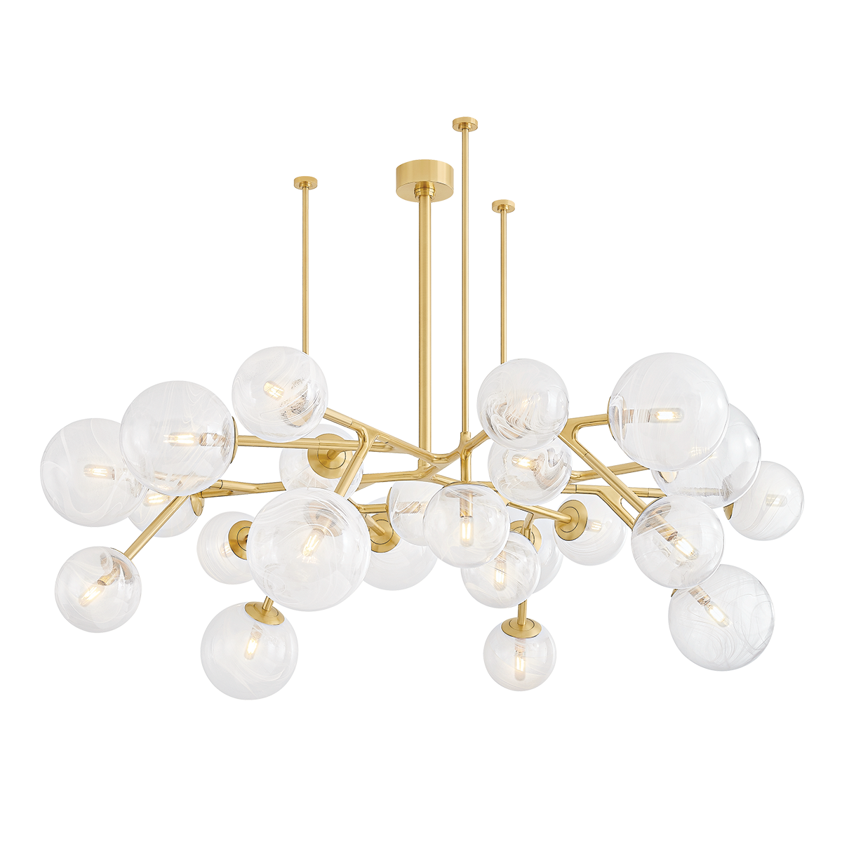 GLASGOW Chandelier In VINTAGE POLISHED BRASS Finish