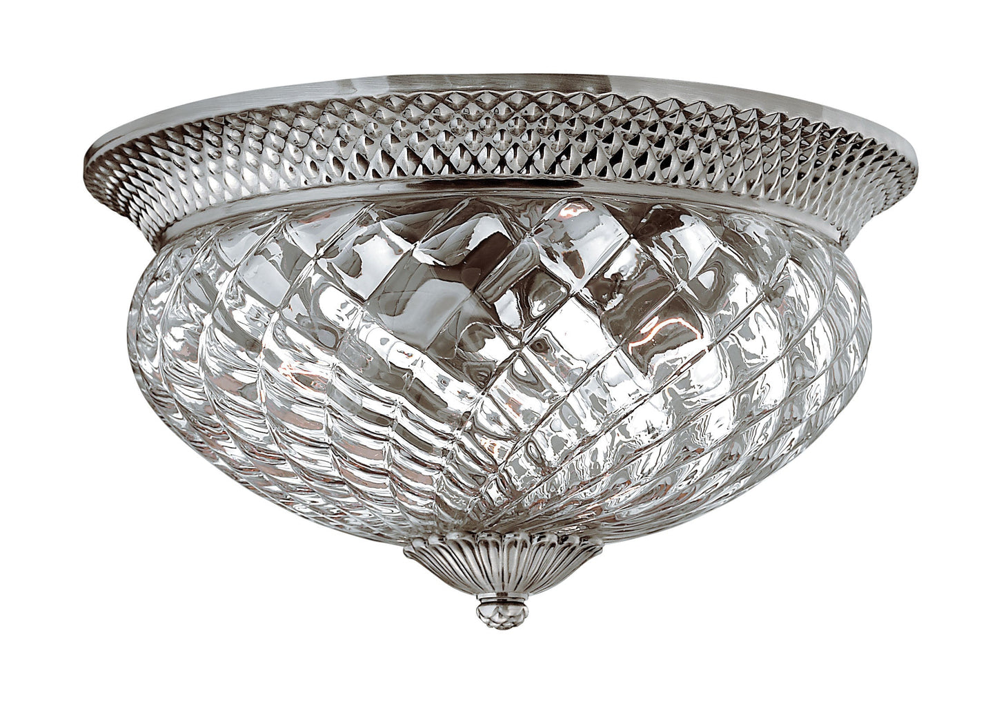 Plantation Medium Flush Mount In Brushed Nickel Finish
