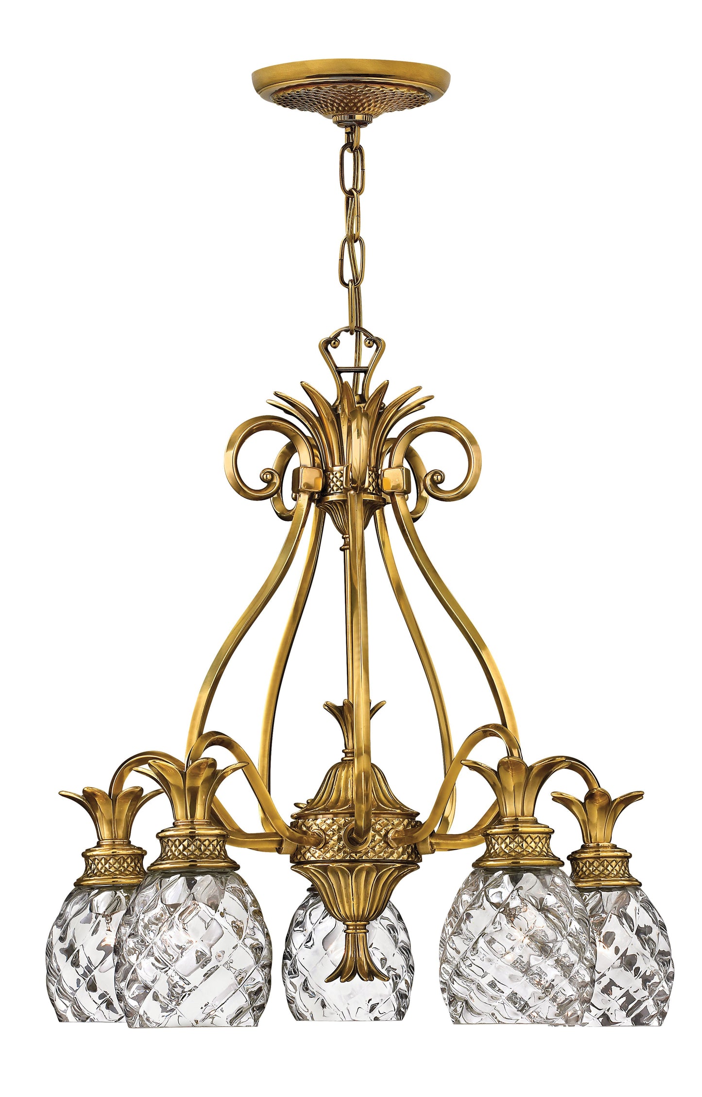 Plantation Small Single Tier Chandelier In Gold Finish