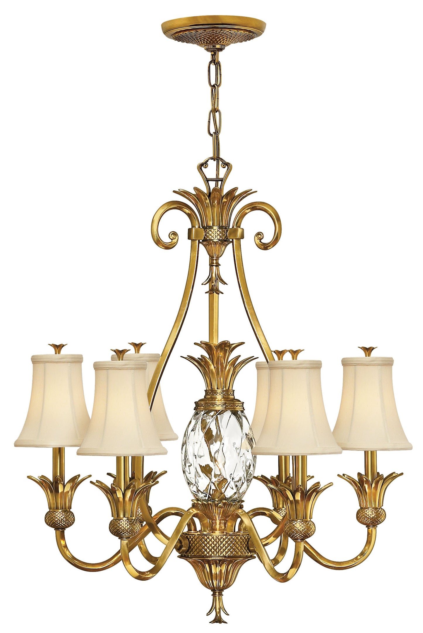 Plantation Medium Single Tier Chandelier In Gold Finish