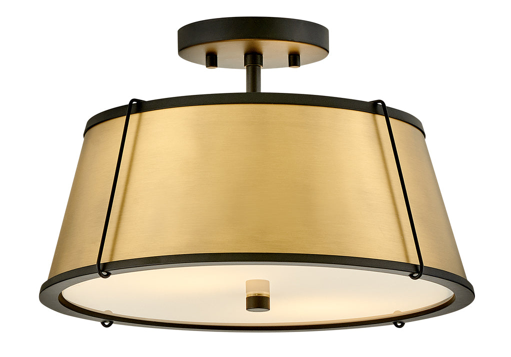 Clarke Medium Semi-Flush Mount In Black Finish