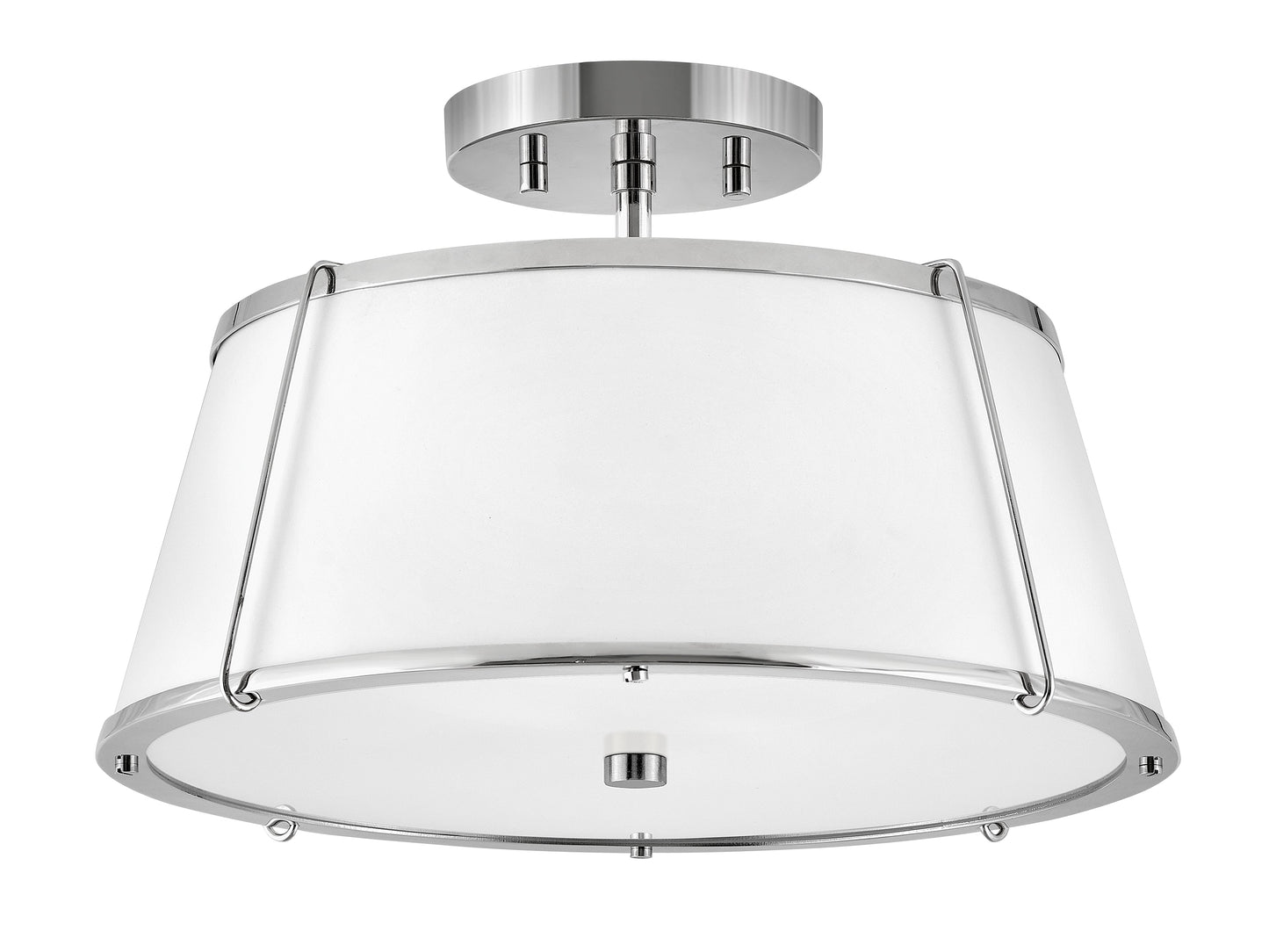 Clarke Medium Semi-Flush Mount In Polished Nickel Finish