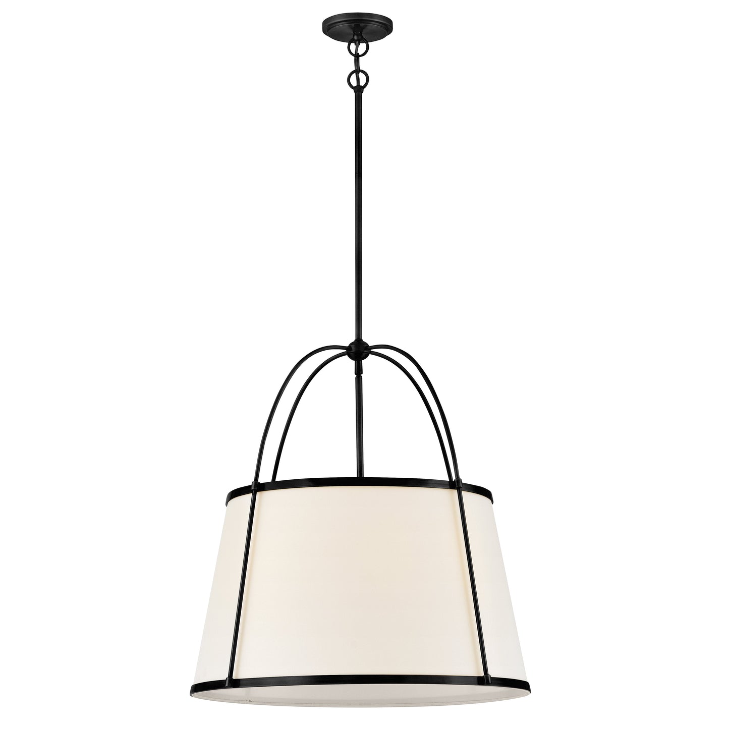 Clarke Medium Drum Chandelier In Black Finish