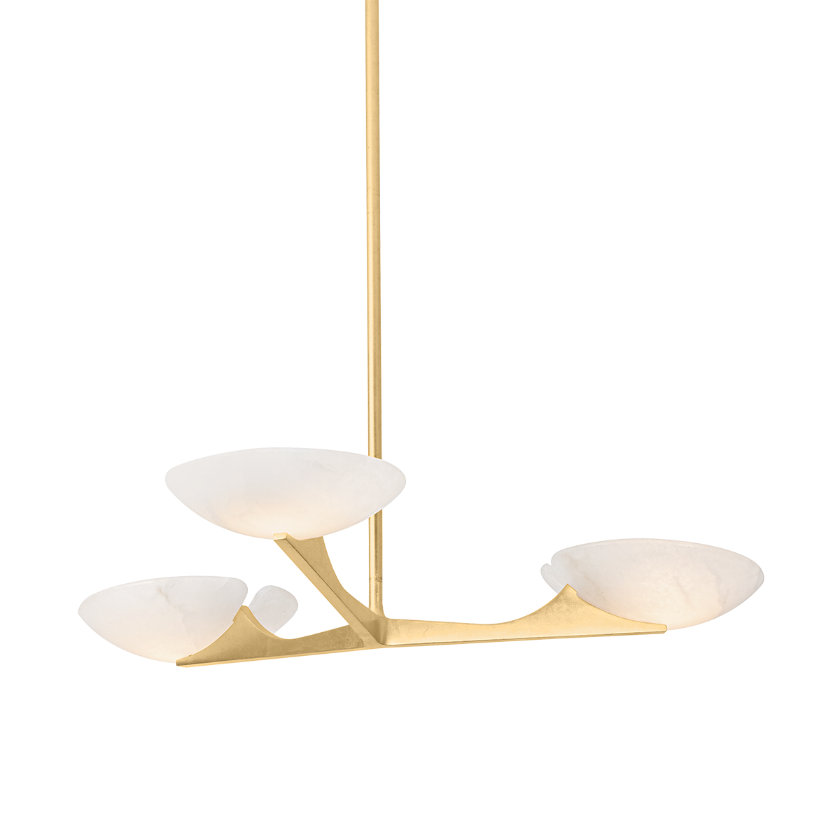 MALACHITE Chandelier In Vintage Gold Leaf Finish