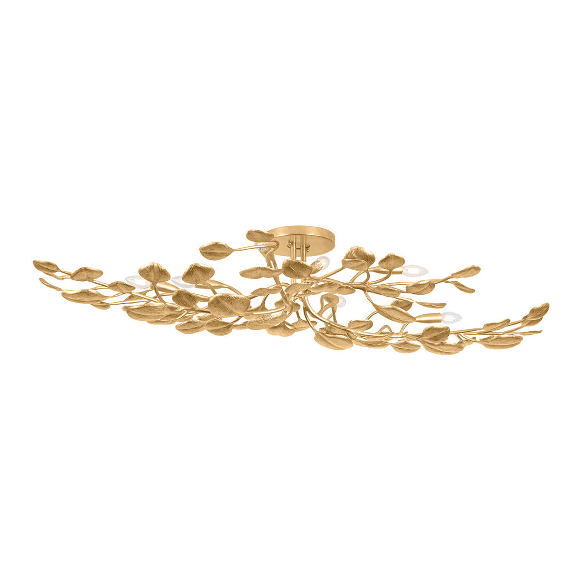 MENORCA Semi Flush In VINTAGE GOLD LEAF Finish