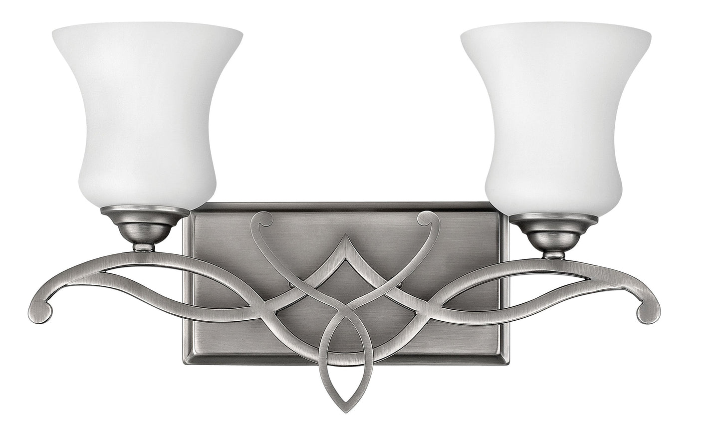 Brooke Small Two Light Vanity In Brushed Nickel Finish