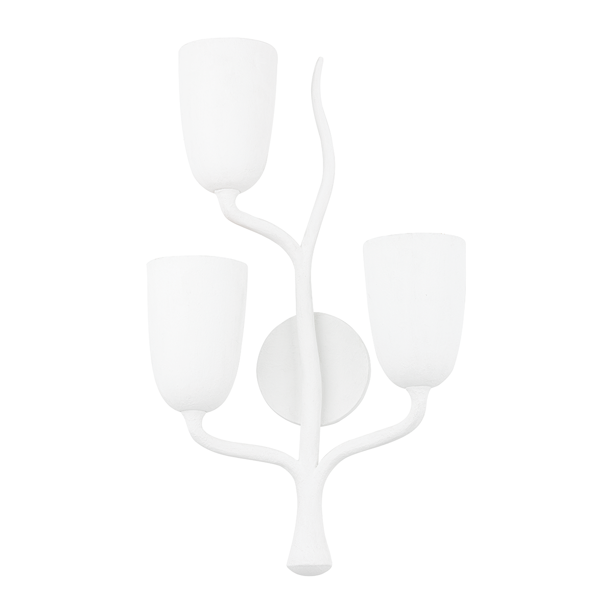 Vine Wall Sconce with White Plaster Finish