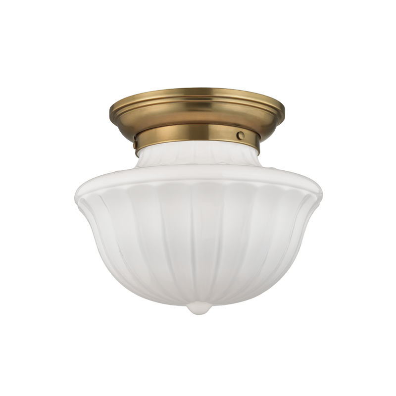 Dutchess Flush Mount with Aged Brass Finish