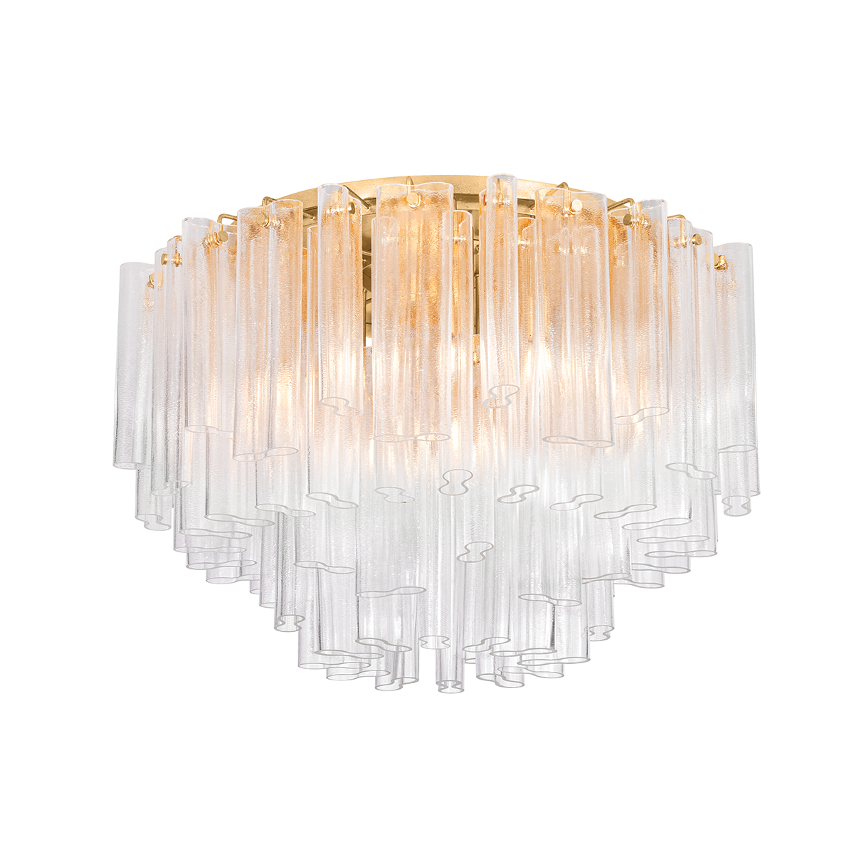 VARENNA Semi Flush In VINTAGE GOLD LEAF Finish