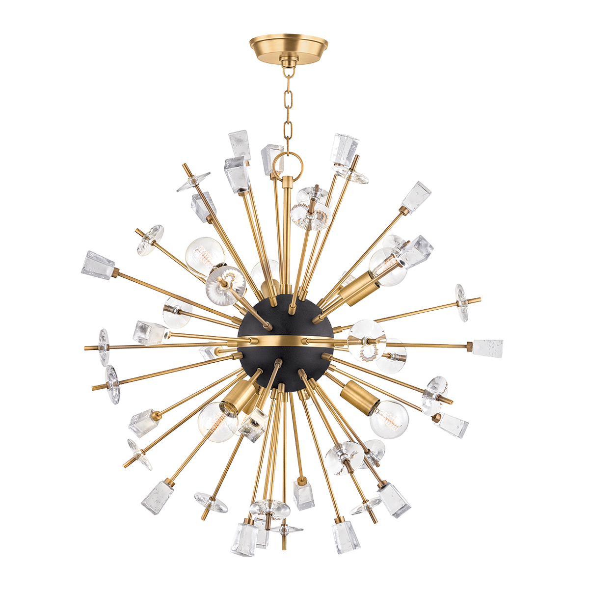 Liberty Chandelier with Aged Brass Finish