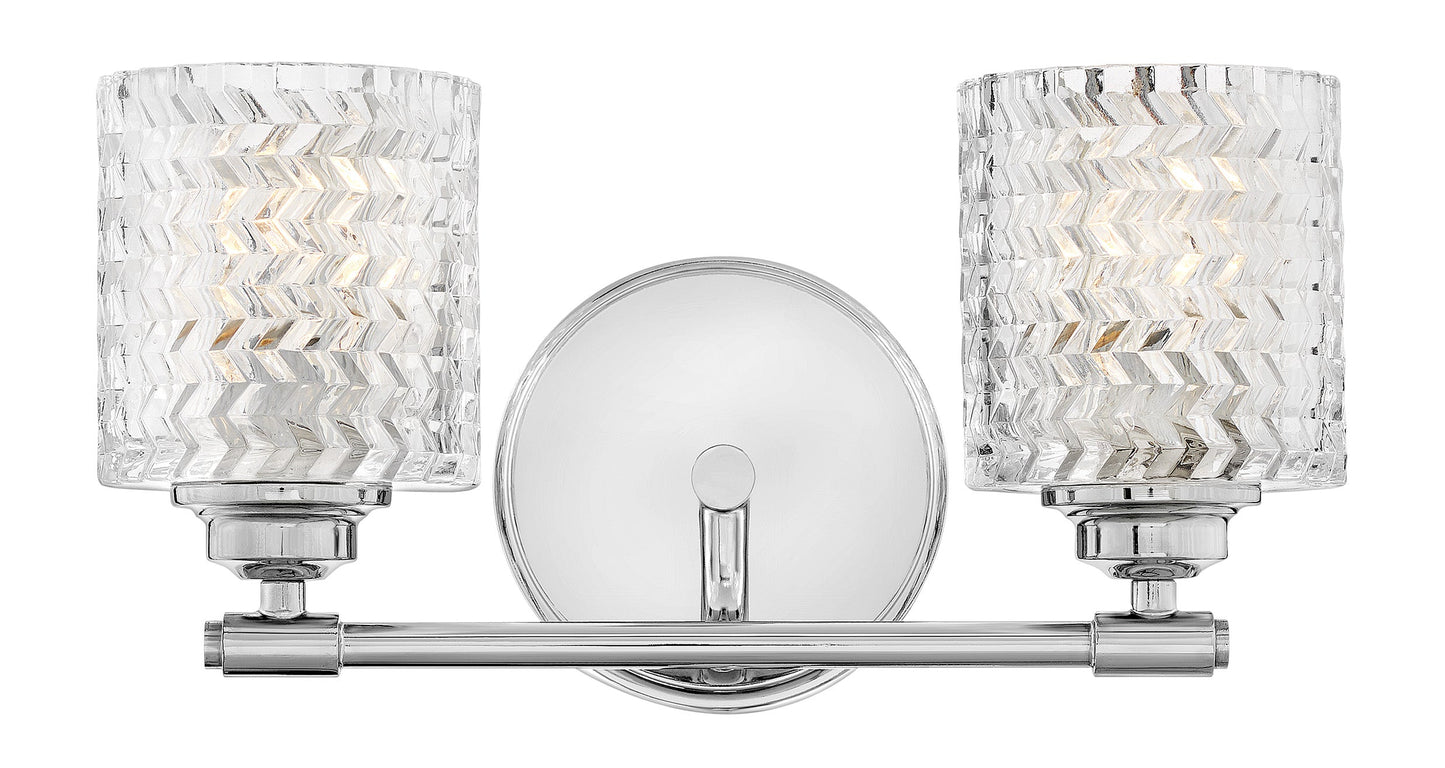 Elle Small Two Light Vanity In Chrome Finish
