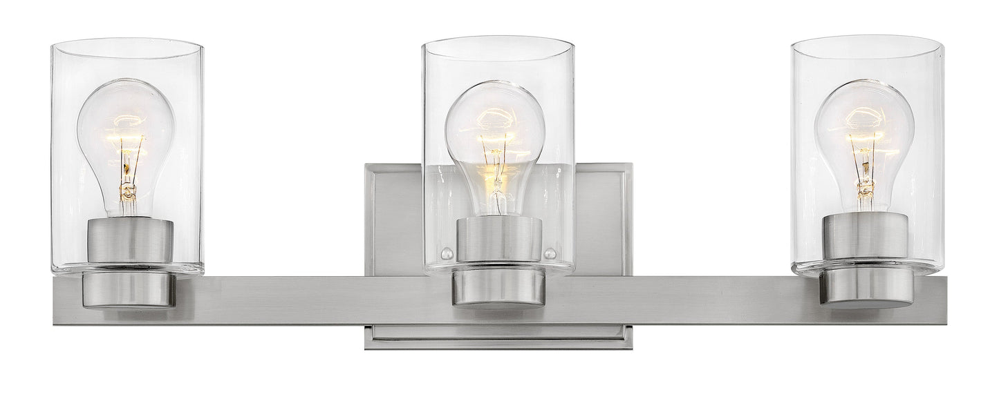 Miley Medium Three Light Vanity In Brushed Nickel Finish