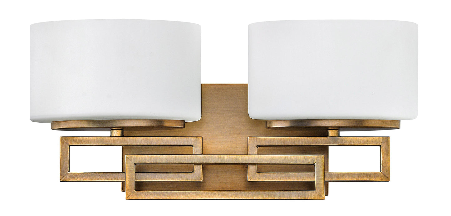 Lanza Small Two Light Vanity In Light Brass Finish