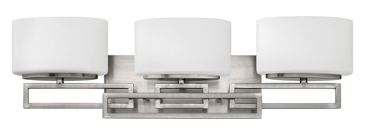 Lanza Medium Three Light Vanity In Brushed Nickel Finish