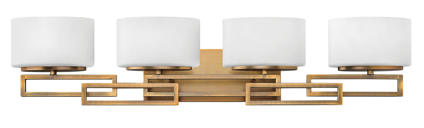 Lanza Large Four Light Vanity In Light Brass Finish